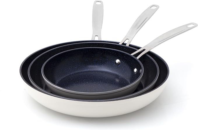 Nuwave 3-Piece Fry Pan Set, 12” Forged Lightweight, G10 Healthy Duralon Blue - Image 6