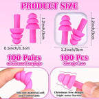TrelaCo 100 Pairs Ear Plugs Bulk, NRR 29dB Reusable Silicone Ear Plugs - Image 2
