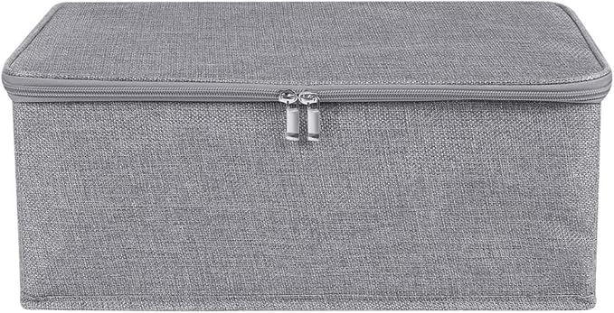 ANMINY Storage Bins with Zipper Lids 13 Qt Lidded Fabric Storage Boxes Baskets - Image 2