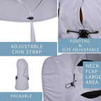 Sun Hat for Men Women with Neck Flap, UPF 50+ UV Protective Hiking Fishing Hats - Image 3