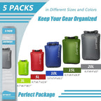 Frelaxy Dry Bag 3-Pack/5-Pack, Ultralight Dry Sack, Outdoor Bags Keep Gear Dry - Image 2