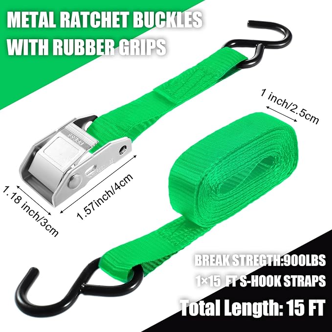 16 Pcs Cambuckle Tie Down Straps 1763lbs Break Strength Securing Straps 1'' x - Image 2