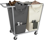 SONGMICS Laundry Basket with Wheels, 2-Section Laundry Sorter, 50.2 Gallons by SONGMICSbySONGMICSHOME