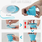 JBER Silicone Collapsible Travel Cup, 4 Pack Silicone Folding Camping Cup - Image 5