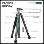 Fotopro Carbon Fiber Tripod 51 Inch 360 Degree Ball Head Quick Release Plate - Image 9