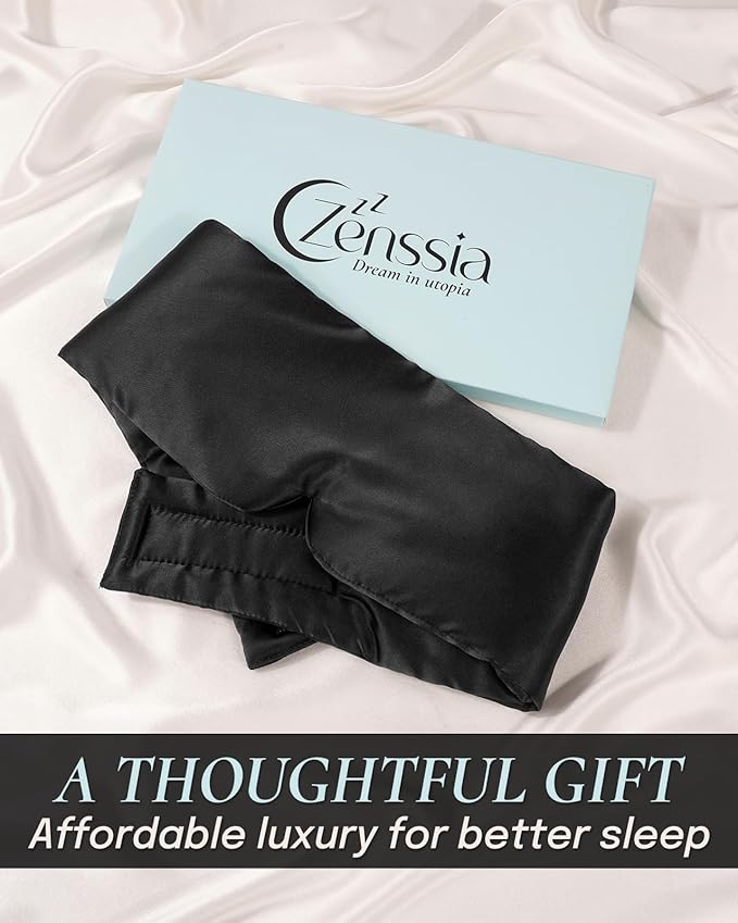 Zenssia Satin Sleep Mask for Women and Men, Lightweight Padded Eye Mask - Image 6