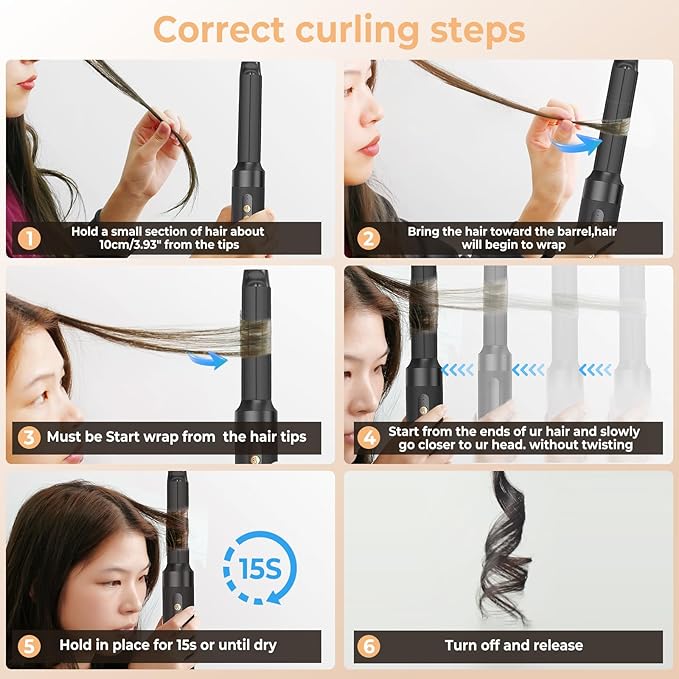 7 in ONE Hair Dryer Brush, Powerful Blow Dryer Brush with Air Curler for Hair, Brush Blow Dryer with Diffuser, Ionic Hot Air Brush Fast Dry, Volumize, Curls, Straight, Hair Styling Tools 100-120V