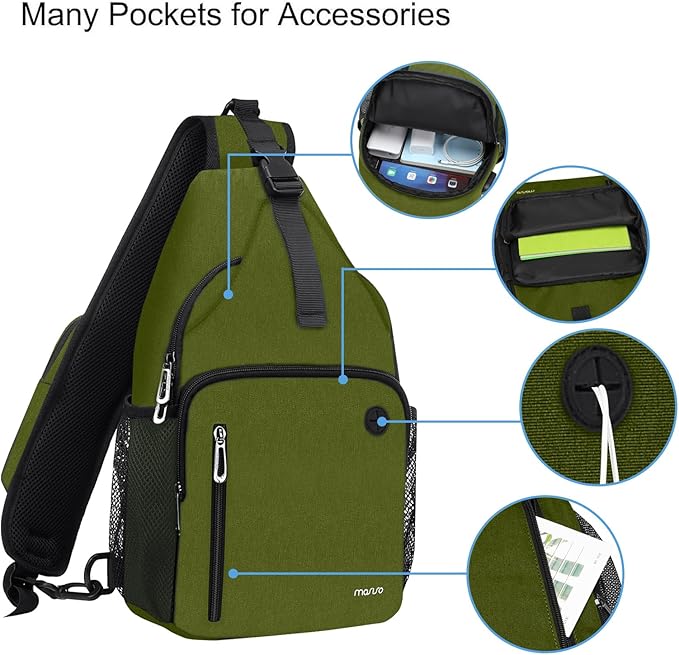 MOSISO Sling Backpack Bag, Crossbody Shoulder Bag Travel Hiking Daypack Chest - Image 3