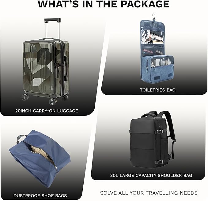 20 inch Carry On Luggage Expandable Top Opening/Clamshell Opening, TSA Approved - Image 6