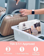 BAGSMART Clear Toiletry Bag, 3 Packs TSA Approved Water Resistant Quart Size - Image 3