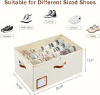 Shoe Organizer for Closet Fit 24 Pairs, Large Foldable Shoe Storage Containers - Image 2