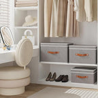 Collapsible Storage Bins with Lids, 5 Pack Linen Foldable Cloth Baskets - Image 4