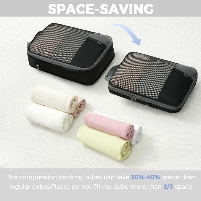 BAGAIL 4 Set/6 Set/8 Set Compression Packing Cubes Travel Accessories - Image 5
