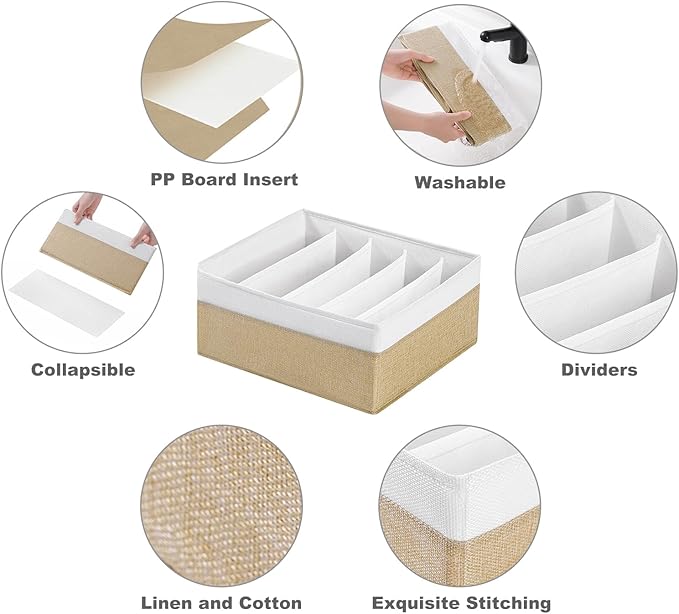 Jeans Drawer Organizers for Clothing, 5 Grids Compartment Wardrobe clothes - Image 5