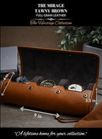 Watch Travel Case for Men – Leather Watch Roll Case Organizer – 3 Watches - Image 4