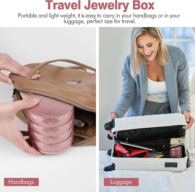 CONBOLA Travel Jewelry Case Box, Small Jewelry Organizer Earring Holder - Image 6