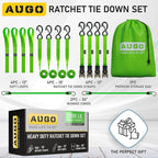 AUGO Ratchet Straps Heavy Duty 4 Pack -15 FT - 2200 LB Break Strength – - Cargo - Image 5