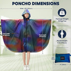 ANYOO Waterproof Rain Poncho Lightweight Reusable Hiking Hooded Coat Jacket - Image 2