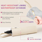 2-in-1 Heat Resistant Mat & Bag for Hair Styling Tools, Hanging Curling Iron Holder Flat Iron Holder with Zip, Portable Hot Hair Tools Travel Bag, Hair Straightener Mat Pouch for Countertop