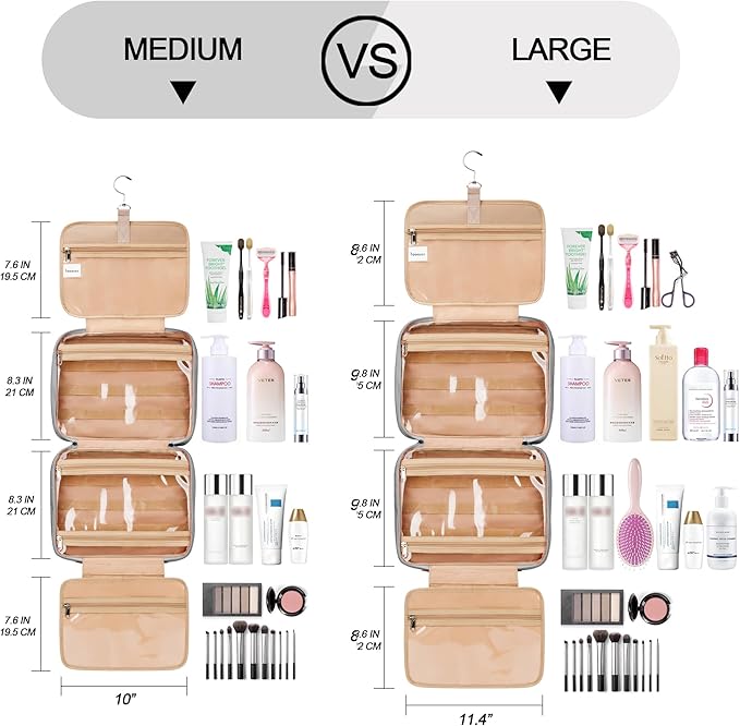 Travel Hanging Toiletry Bag for Women, - Image 2