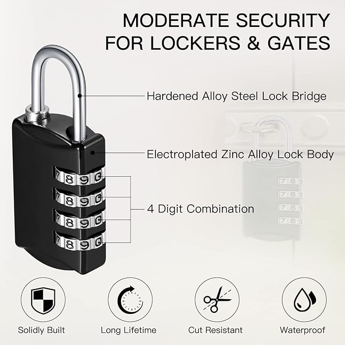 40 Pcs 4 Digit Combination Locks Combination Padlock Luggage Number Locks - Image 3