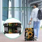Suitcase Protector Plus 1 Luggage Tag, Sunflower Orchids Travel Cover - Image 5