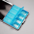 Silver Vintage Pill Box 7 Day Metal Pill Box - Image 5