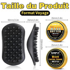 Wave Pomade Hair Twist Sponge Brush Twist Styler for Black Men, Washable Afro Curl Sponge Racket for Barbers & Daily Use, Ideal for Curly, Rubber Large Tooth Brush Hair Pomade Styling Set