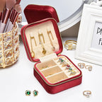 Travel Jewelry Case, Small Plush Velvet Jewelry Box - Image 4