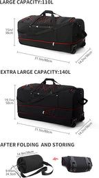 CONTAIL 32”110L Expandable 140L Rolling Duffle Bag - Image 4