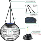 UBright Solar Lantern Lights Outdoor Waterproof Metal Hanging Solar Lights - Image 3