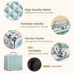 Makeup Case with Magnetic LED Mirror Travel Cosmetic Organizer Portable Makeup - Image 5