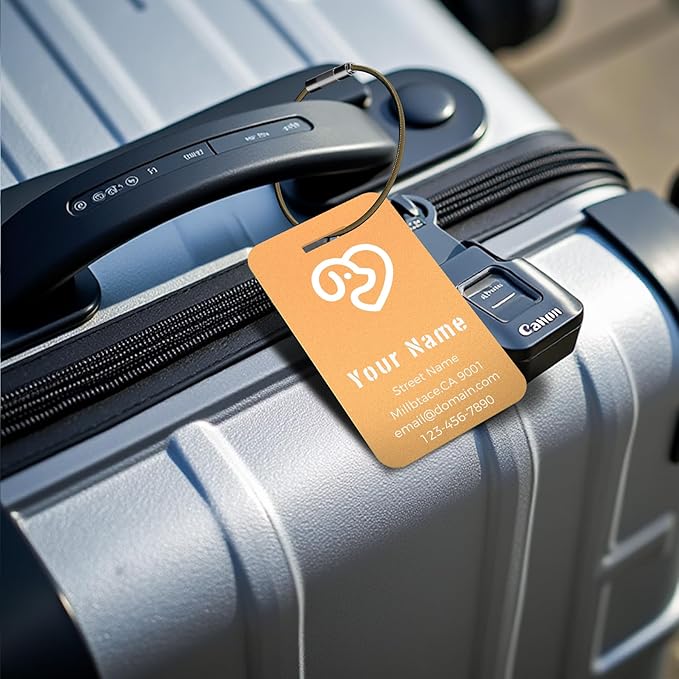 Personalized Luggage Tags, Custom Luggage Tags 4 Pack TSA Approved Double Sided - Image 2