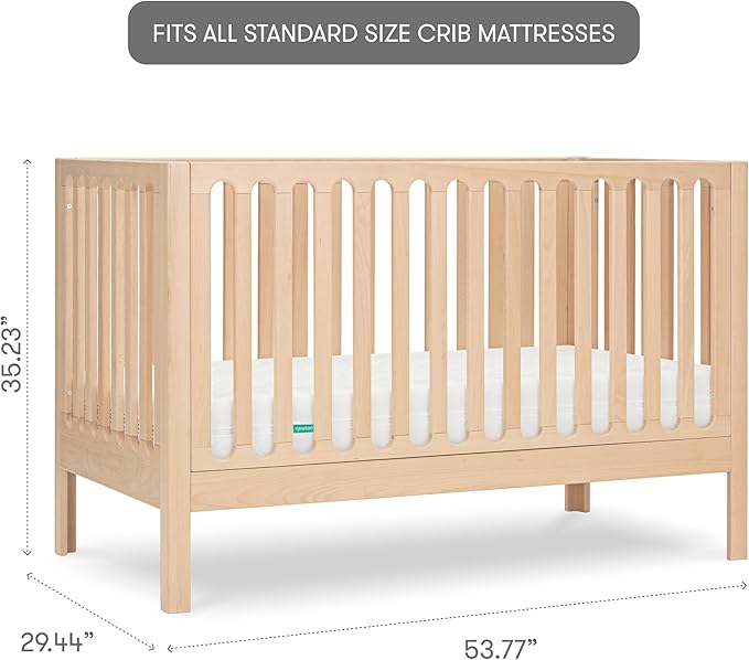 Newton Baby Galileo Standard Crib, Solid Beech Wood in Natural Color, 3-in-1 - Image 3
