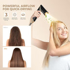 5 in ONE Blow Dryer Brush, Curling Wand Hair Styling Tools Set, Ionic Hot Air Hair Dryer, Massage Oval Hair Dryer, Left&Right Hair Curlers 100-120V