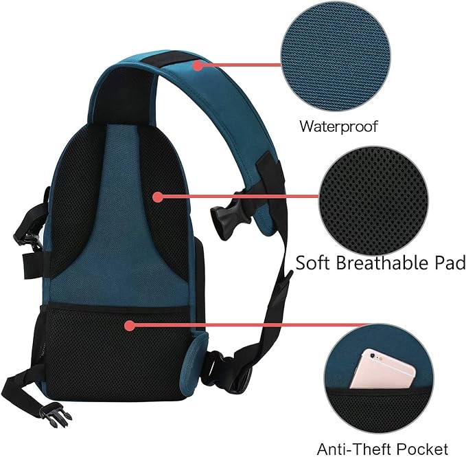 MOSISO Camera Sling Bag, DSLR/SLR/Mirrorless Camera Backpack Case Shockproof - Image 4