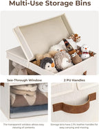 StorageWorks Storage Bins with Lid and Clear Window, Fabric Storage Boxes with - Image 3