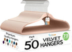 50 Pack New Premium Quality Velvet Hangers Ultra Thin Non Slip Adult Felt Space - Image 9