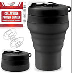 Collapsible Protein Shaker & Water Bottle Food-Grade, Leakproof Lid 600mL/20oz by Unknown