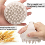 Hair Scalp Massager Shampoo Brush Hair Scrubber Washing Brush Silicone Scalp Exfoliator for Dandruff Removal- Beige