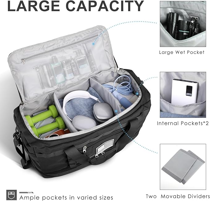 ETRONIK Travel Bag for Men Women, Gym Bag & Tactical Duffle Bags for Travel - Image 2