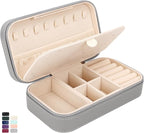 DesignSter Travel Jewelry Box, PU Leather Portable Jewelry Case, Small Jewelry by DesignSter
