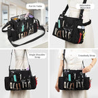 Hairdresser Bag, Professional Makeup Bag for Hairstylist, Large Capacity Hairdressing Bag with Shoulder Strap and Waist Belt, Travel Hairdressing Tools Storage Organizer with Heat Insulation Material