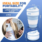 2-Pack Collapsible Coffee Cup Reusable – 12oz Leakproof Travel Coffee Mug - Image 2