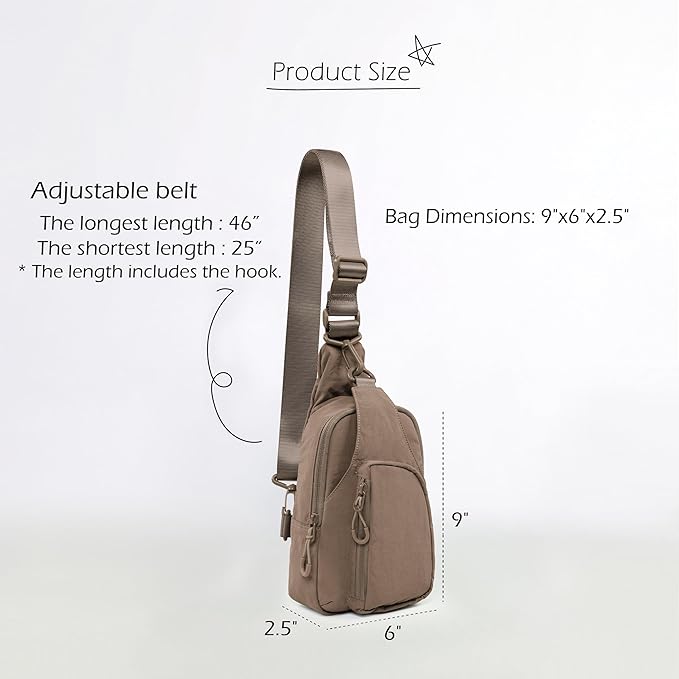 ODODOS Daily Sling Bag with Adjustable Straps Crossbody Chest Bag Lightweight - Image 6