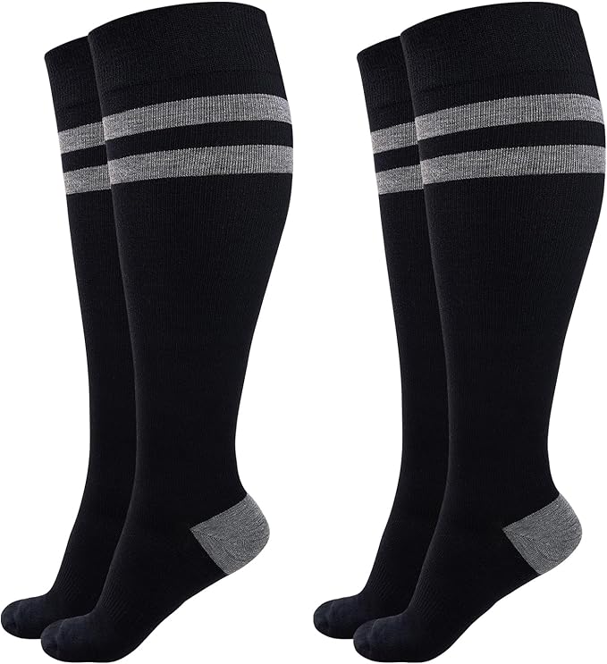 Momcozy Compression Socks for Women Wide Calf, 15-20mmHg Knee High Support by Momcozy