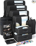 Veken 10 Set Packing Cubes for Travel Essential, Suitcase Organizer Bags in 4 by Veken