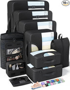 Veken 10 Set Packing Cubes for Travel Essential, Suitcase Organizer Bags in 4 by Veken