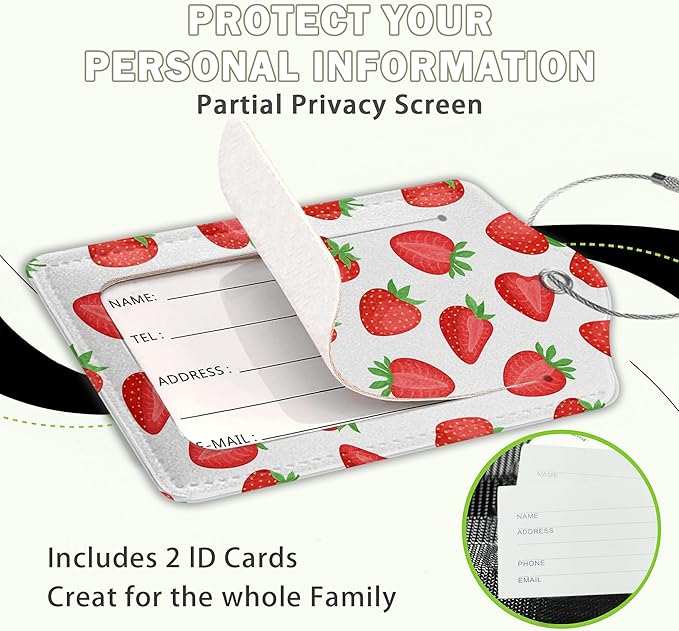 2 Pcs Strawberry Fruit Strawberries Luggage Tags, Cruise Luggage Tag - Image 4