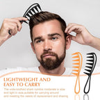 Wide Tooth Comb 2 PCS Large Row Combs Thick Knotting Curls Curly Wet Wigs Hair Stylist Comb Anti-slip Teeth Hook Handle Hairstyle Set Fine Detangling Hairdressing Scratch Scalp Tidy Shower Appliances